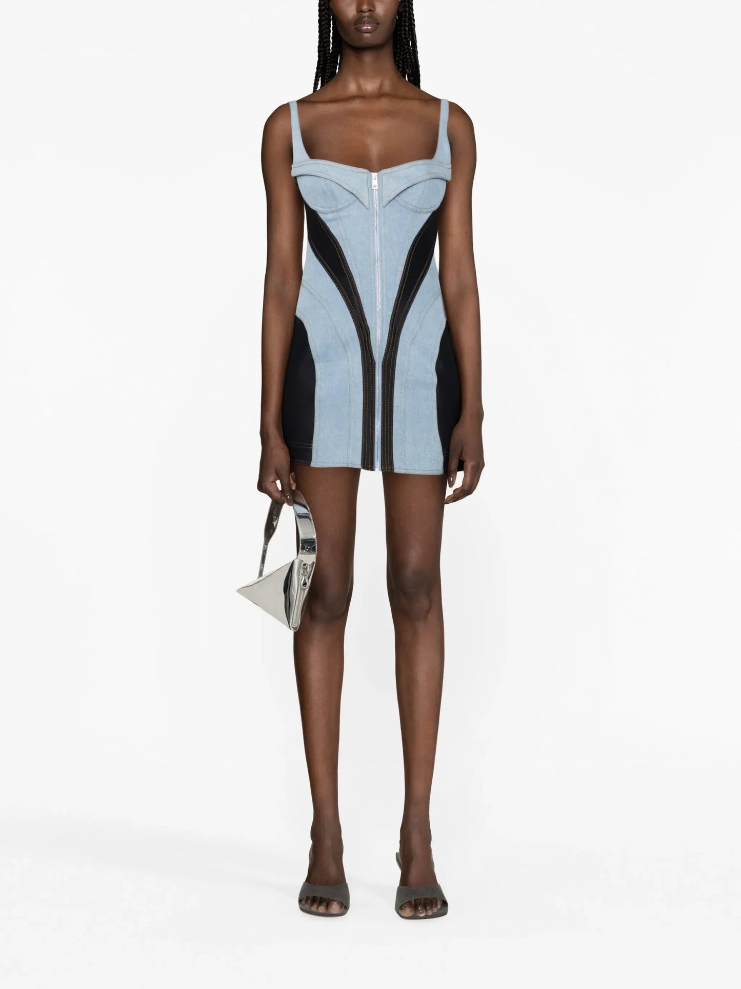 Corset denim minidress