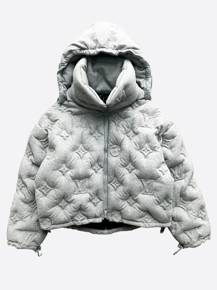 LV Grey Monogram Boyhood Puffer Jacket